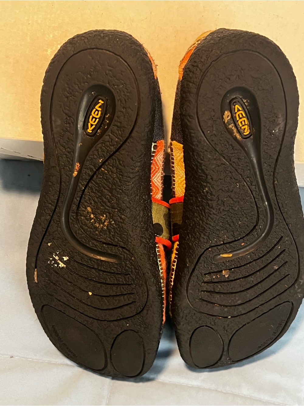 Keen Multicolor Woven Mary Jane Flats with Orange Trim - Picture 5 of 8
